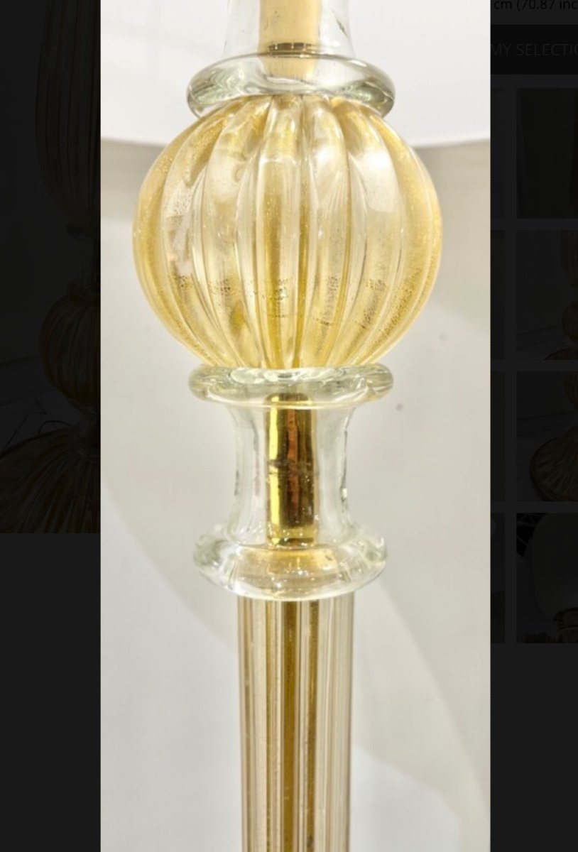  Venice Glass Floor Lamp, Seguso Vetri d'Arte, Circa 1940-photo-4